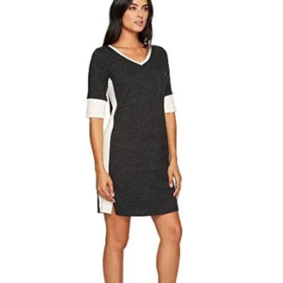 Prana Dresses & Skirts - Prana Mini Dress Matilda Ringer T-shirt Dress Grey/White Women’s Size Small